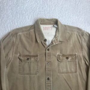 Vintage Levi's‎ men's tan workwear shirt elbow patch work pocket canvas fade xl